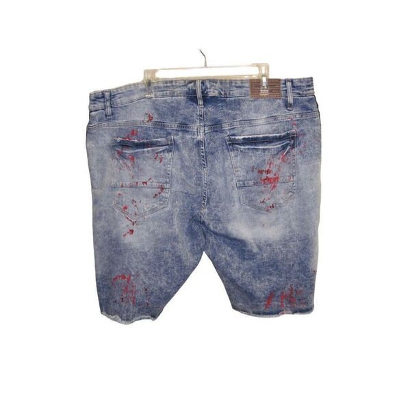 Jordan Craig‎ Legacy Edition Mens Distressed Denim Shorts Red Splatter size 44 - Picture 2 of 13